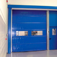 Clearroom de porta de empilhamento de PVC de alta velocidade à prova de vento